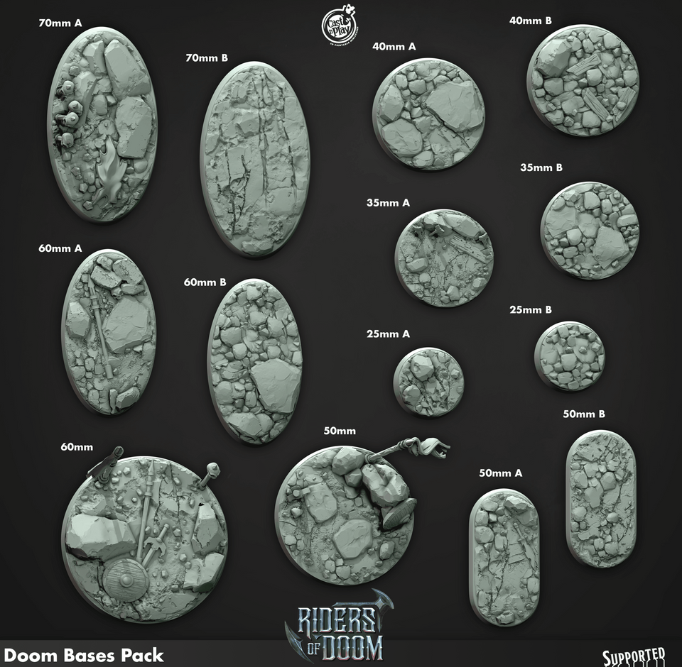 3D Printed Cast n Play Riders of Doom - Doom Bases 28mm 32mm D&D - Charming Terrain