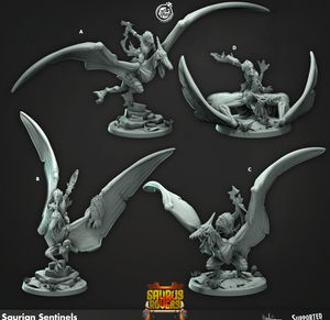 3D Printed Cast n Play Saurian Sentinels Saurus Rovers Set 28mm 32mm D&D - Charming Terrain