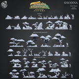 3D Printed Cast n Play Savanna Core Set Savanna Terrain Set Terrain Essentials Nature 28mm 32mm D&D - Charming Terrain
