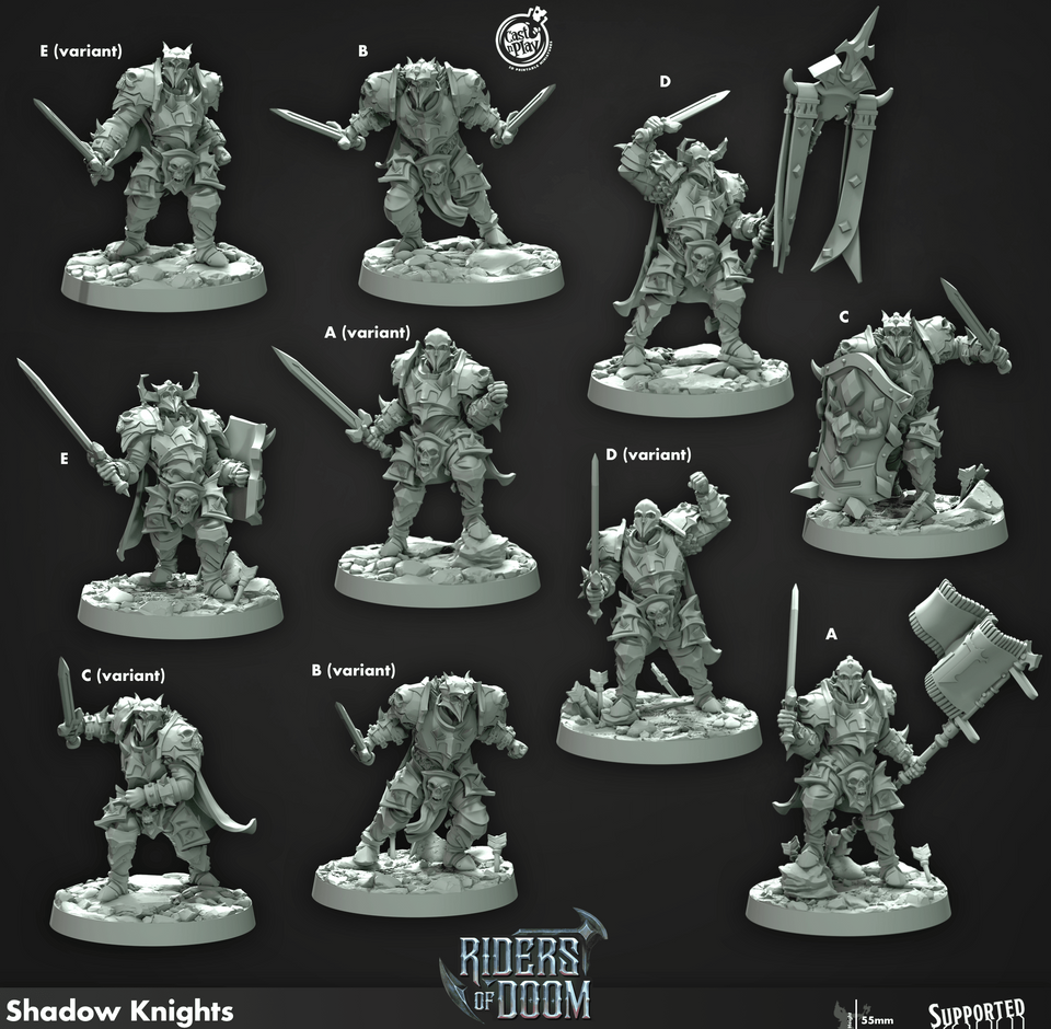 3D Printed Cast n Play Shadow Knights Riders of Doom Set 28mm 32mm D&D - Charming Terrain