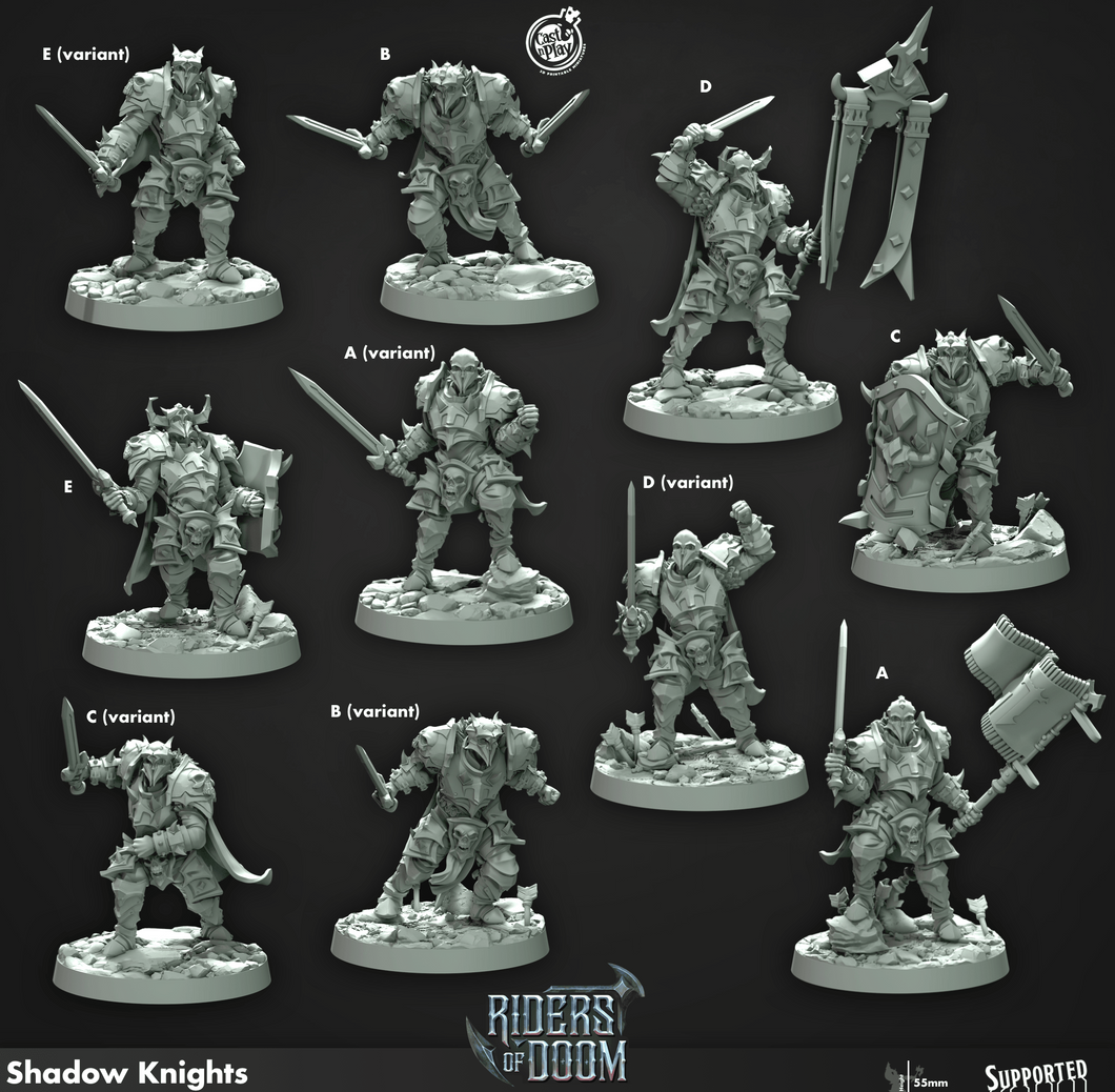 3D Printed Cast n Play Shadow Knights Riders of Doom Set 28mm 32mm D&D - Charming Terrain