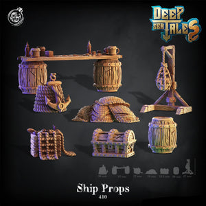 3D Printed Cast n Play Ship Props 28mm 32mm D&D - Charming Terrain