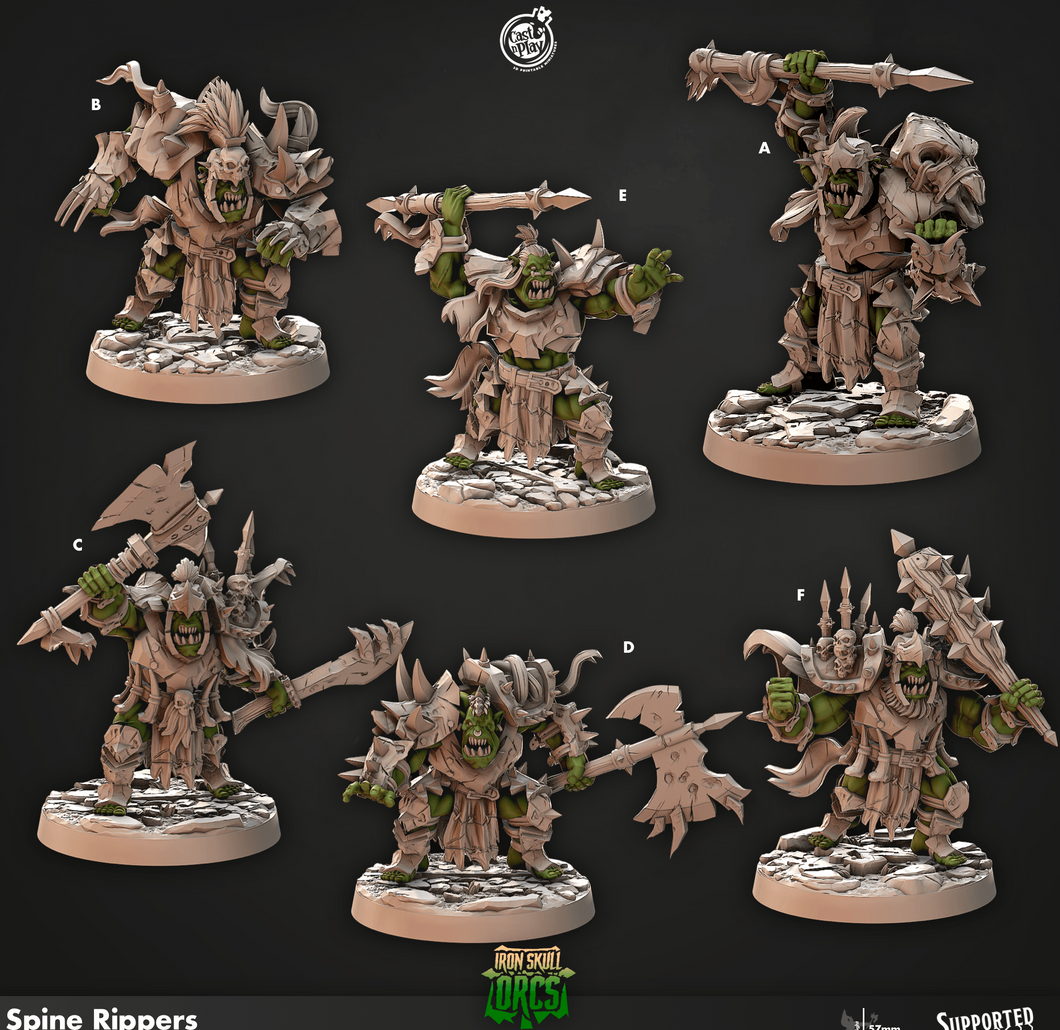 3D Printed Cast n Play Spine Rippers Iron Skull Orcs 28mm 32mm D&D - Charming Terrain