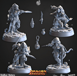 3D Printed Cast n Play Stalker Sisters Dragon Seekers 28mm 32mm D&D - Charming Terrain
