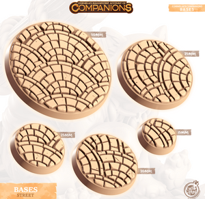 3D Printed Cast n Play Street Bases Companion's Bases - Master Pack Companions 28mm 32mm D&D - Charming Terrain