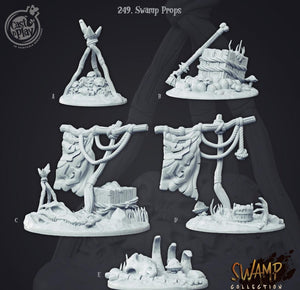 3D Printed Cast n Play Swamp Props 28mm 32mm D&D - Charming Terrain