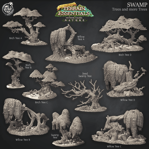 3D Printed Cast n Play Swamp Terrain Trees and more Trees Set Terrain Essentials Nature 28mm 32mm D&D - Charming Terrain