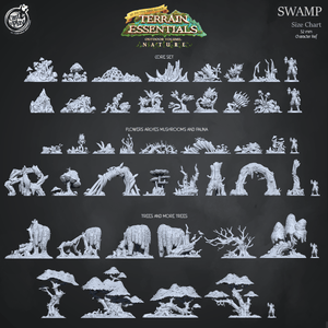 3D Printed Cast n Play Swamp Terrain Trees and more Trees Set Terrain Essentials Nature 28mm 32mm D&D - Charming Terrain