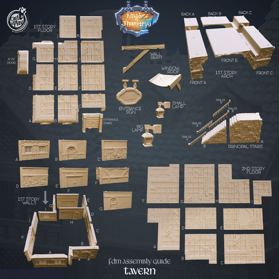 3D Printed Cast n Play Tavern Kingdom Of Thamarya 28mm 32mm D&D - Charming Terrain