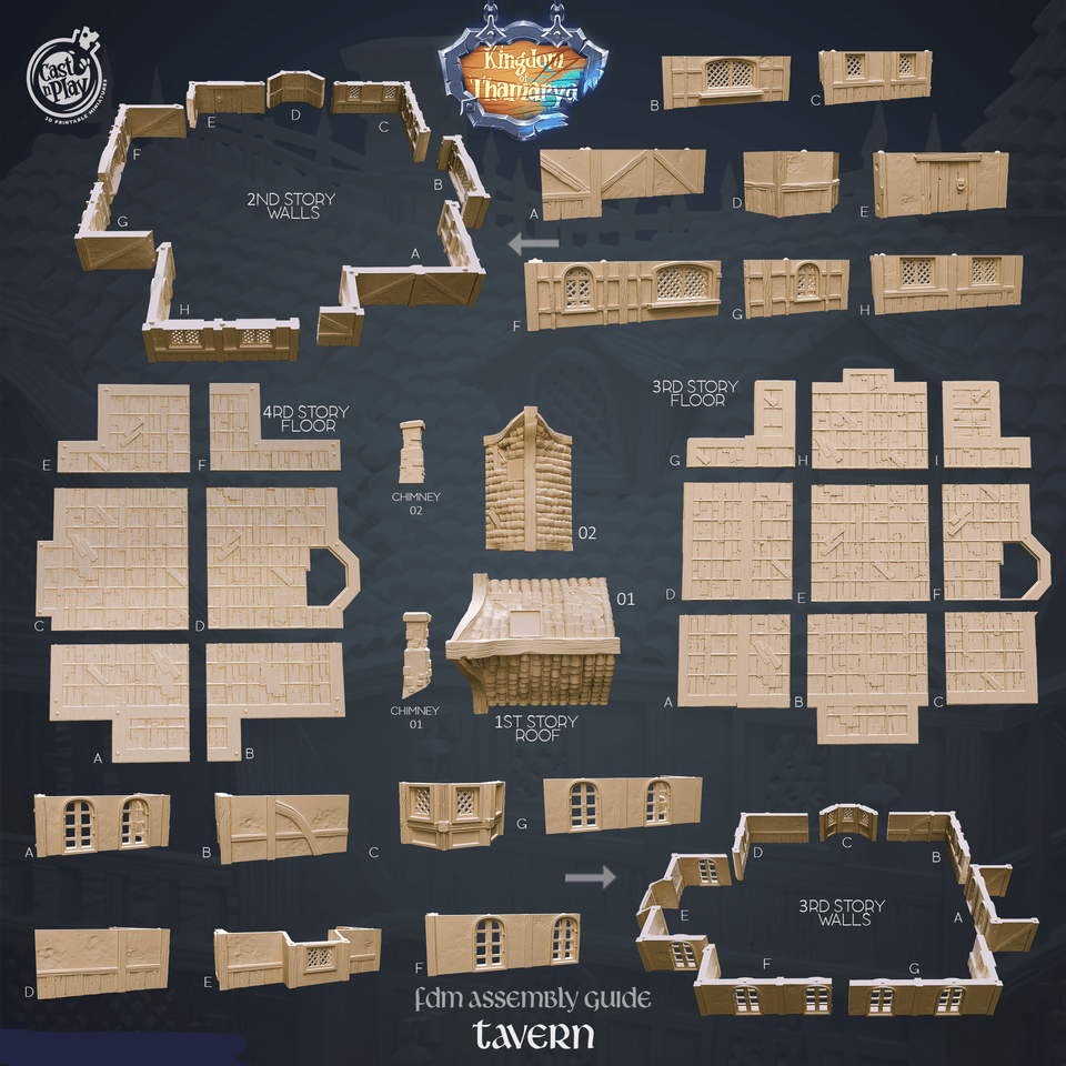 3D Printed Cast n Play Tavern Kingdom Of Thamarya 28mm 32mm D&D - Charming Terrain