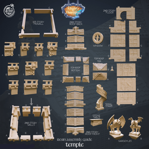 3D Printed Cast n Play Temple Kingdom Of Thamarya 28mm 32mm D&D - Charming Terrain