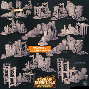 3D Printed Cast n Play Terrain Essentials Exteriors Vol. III - Starter Set 28mm 32mm D&D - Charming Terrain