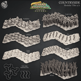 3D Printed Cast n Play Terrain Essentials Nature Meadows & Countryside Terrain - Countryside Modular Tiles Set 28mm 32mm D&D - Charming Terrain