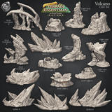 3D Printed Cast n Play Terrain Essentials Nature Volcano Terrain - Volcano Core Set 28mm 32mm D&D - Charming Terrain
