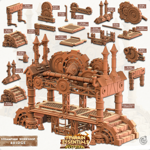 3D Printed Cast n Play Terrain Essentials - Steampunk Workshop Bridge 28mm 32mm - Charming Terrain