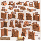 3D Printed Cast n Play Terrain Essentials - Steampunk Workshop Modular Walls 28mm 32mm - Charming Terrain