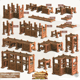 3D Printed Cast n Play Terrain Essentials - Steampunk Workshop Platforms 28mm 32mm - Charming Terrain