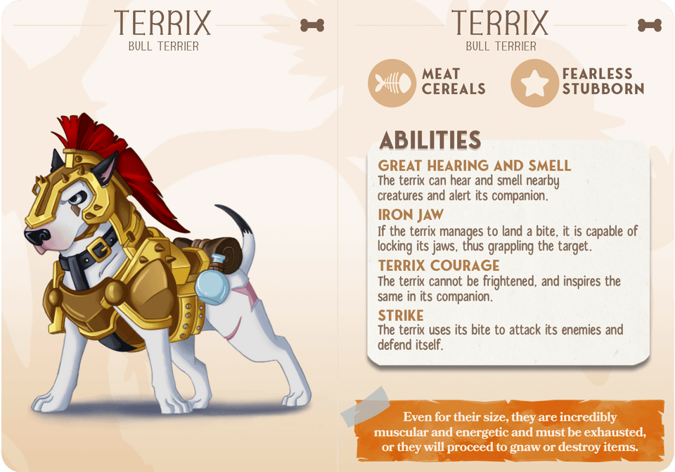 3D Printed Cast n Play Terrix - Bull Terrier Companions 28mm 32mm D&D - Charming Terrain