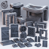 3D Printed Cast n Play Town Modular Props Townsfolk 28mm 32mm D&D - Charming Terrain