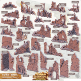 3D Printed Cast n Play Town - Town Ruins Modular Walls Set 28mm 32mm D&D - Charming Terrain