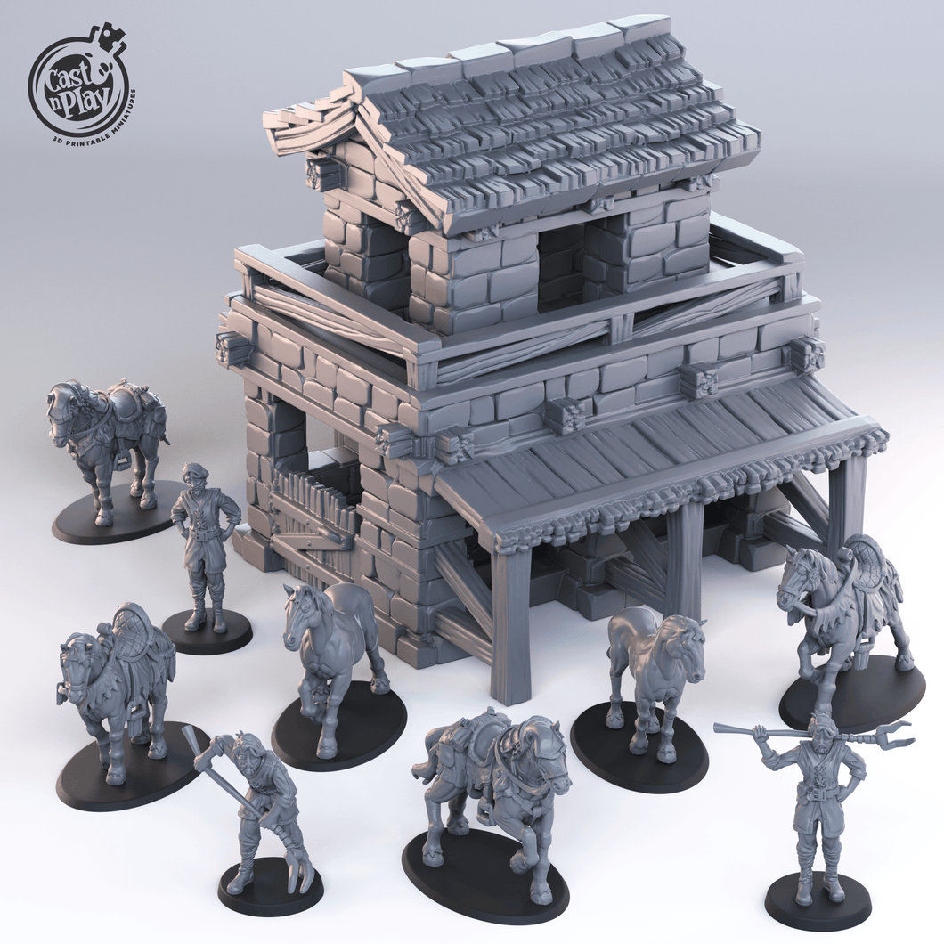 3D Printed Cast n Play Townsfolk First Release 28mm 32mm D&D - Charming Terrain