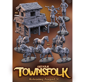 3D Printed Cast n Play Townsfolk First Release 28mm 32mm D&D - Charming Terrain