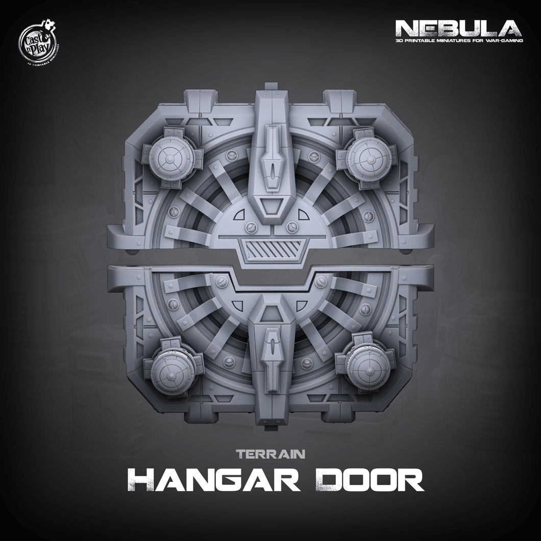 3D Printed Cast n Play Underground Hangar Door Nebula Origins 28mm 32mm D&D - Charming Terrain
