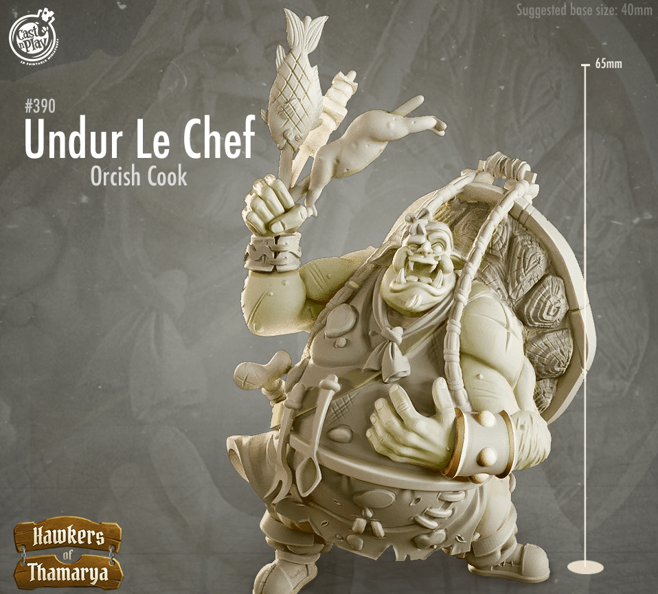 3D Printed Cast n Play Undur Le Chef 28mm 32mm D&D - Charming Terrain