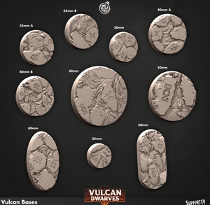 3D Printed Cast n Play Vulcan Bases Vulcan Dwarves Set 28mm 32mm D&D - Charming Terrain