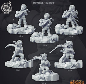 3D Printed Cast n Play Welbyn the Bard Heroes Vol. 1 28mm 32mm D&D - Charming Terrain