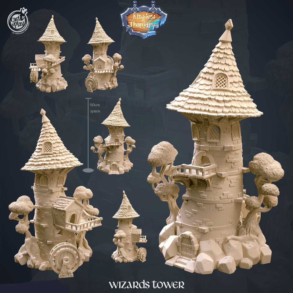 3D Printed Cast n Play Wizard's Tower Kingdom Of Thamarya 28mm 32mm D&D - Charming Terrain