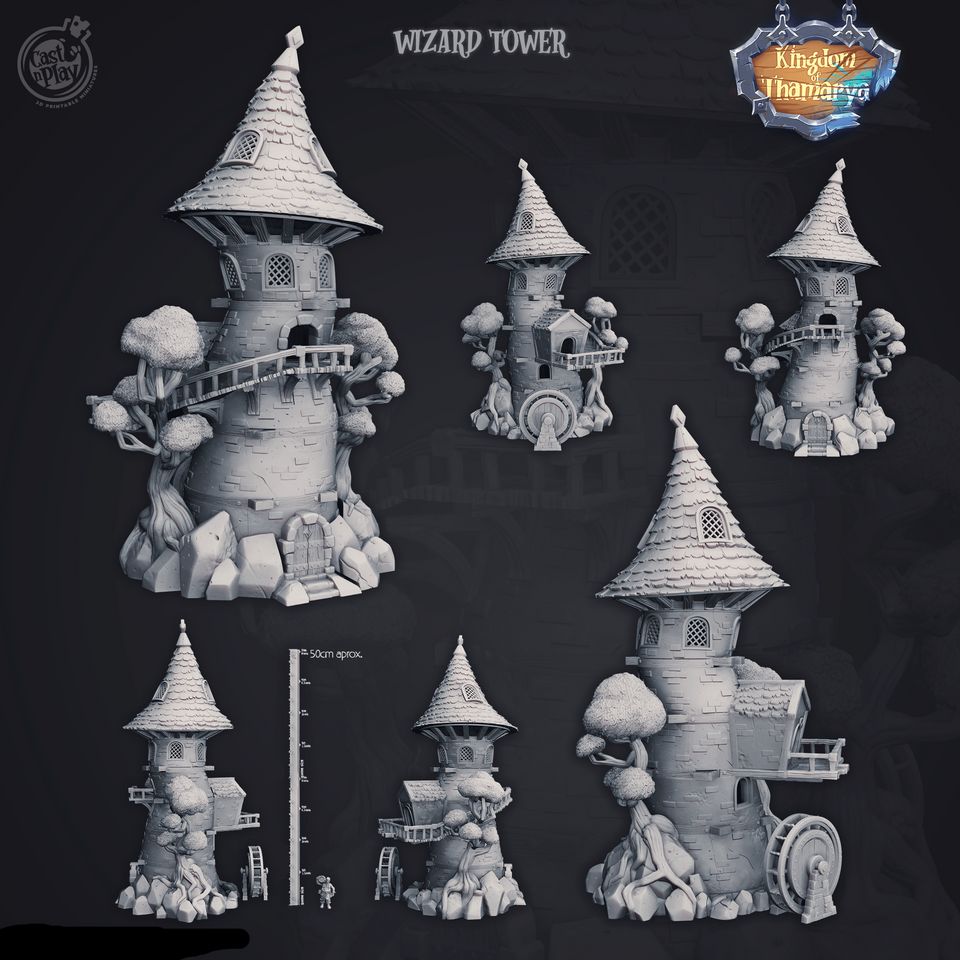 3D Printed Cast n Play Wizard's Tower Kingdom Of Thamarya 28mm 32mm D&D - Charming Terrain