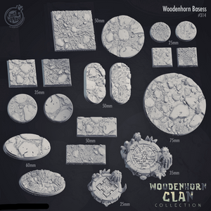 3D Printed Cast n Play Woodenhorn Bases Set 28mm 32mm D&D - Charming Terrain