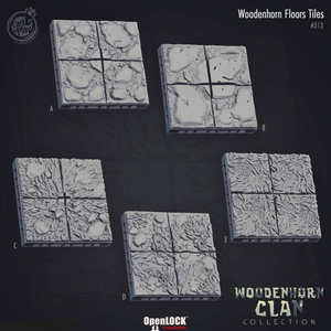 3D Printed Cast n Play Woodenhorn Clan - Woodenhorn Floors Tiles 28mm 32mm D&D - Charming Terrain