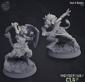 3D Printed Cast n Play Woodenhorn Clan - Yami and Maadru Minotaurs 28mm 32mm D&D - Charming Terrain