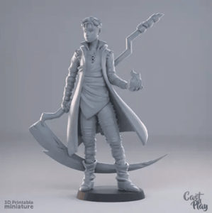 3D Printed Cast n Play Young Fire Wizard 28mm 32mm D&D - Charming Terrain