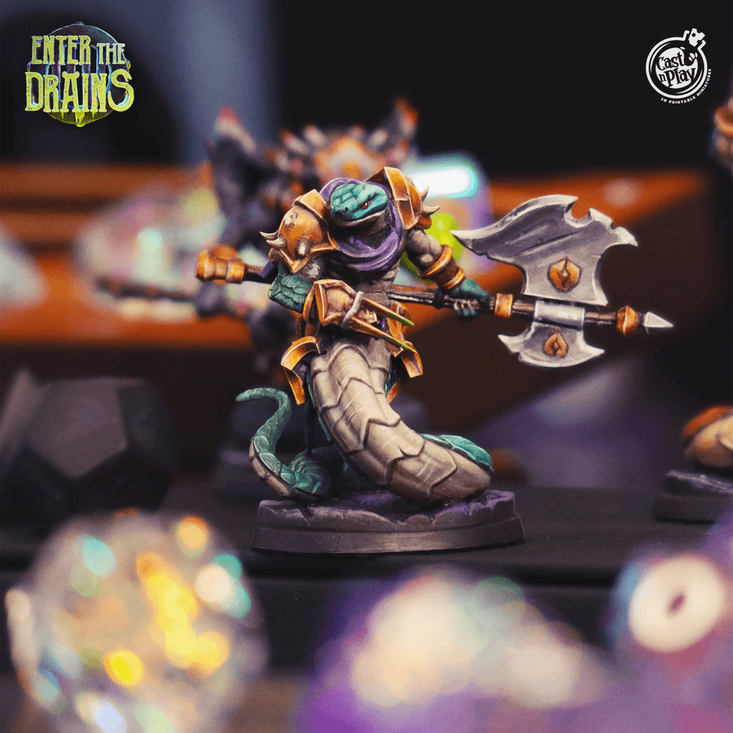 3D Printed Cast n Play Yuddrakh Warrior 28mm 32mm D&D - Charming Terrain