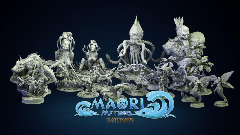 3D Printed Clay Cyanide Adaro Riders Set Maori Mythos 28mm-32mm Ragnarok D&D - Charming Terrain