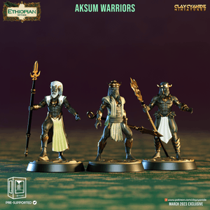 3D Printed Clay Cyanide Aksum Warriors Ethiopian Mythos 28 32 mm D&D - Charming Terrain