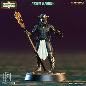 3D Printed Clay Cyanide Aksum Warriors Ethiopian Mythos 28 32 mm D&D - Charming Terrain