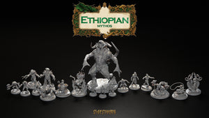 3D Printed Clay Cyanide Aksum Warriors Ethiopian Mythos 28 32 mm D&D - Charming Terrain
