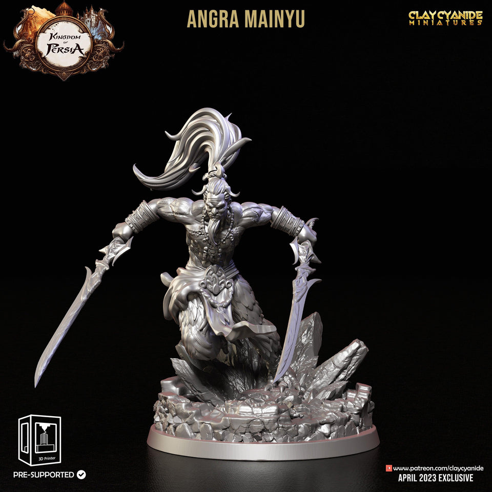 3D Printed Clay Cyanide Angra Mainyu Kingdom of Persia 28 32 mm D&D - Charming Terrain