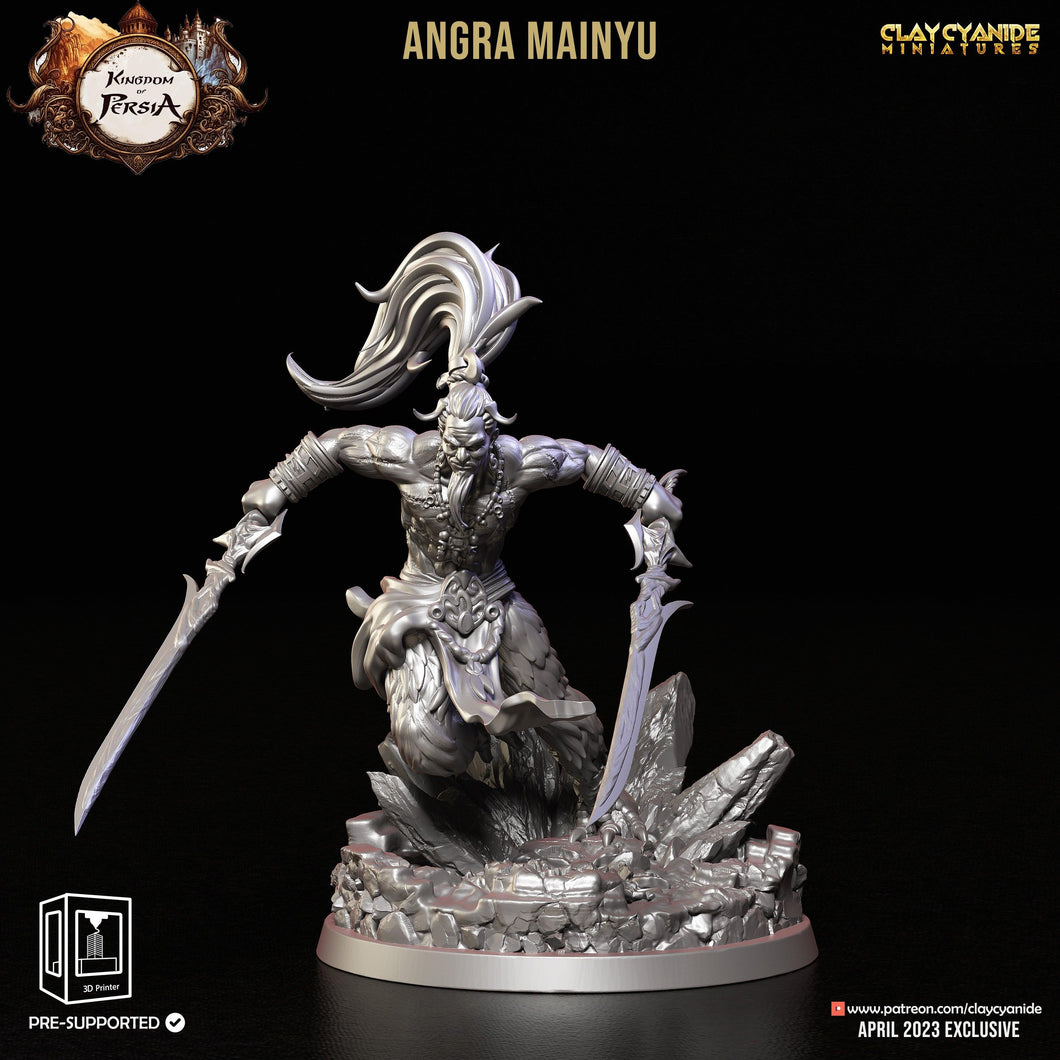 3D Printed Clay Cyanide Angra Mainyu Kingdom of Persia 28 32 mm D&D - Charming Terrain
