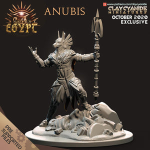 3D Printed Clay Cyanide Anubis Egyptian Mythology 28 32 mm D&D - Charming Terrain