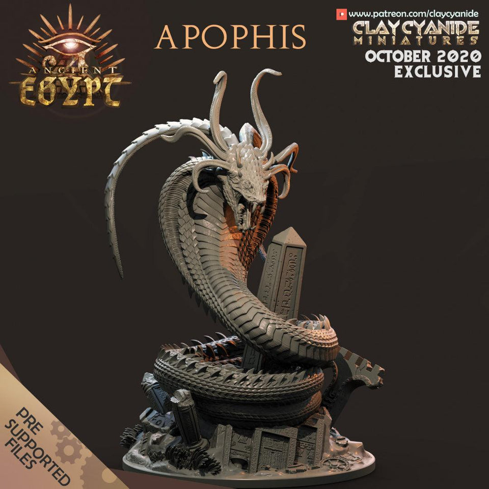 3D Printed Clay Cyanide Apophis Egyptian Mythology 28 32 mm D&D - Charming Terrain