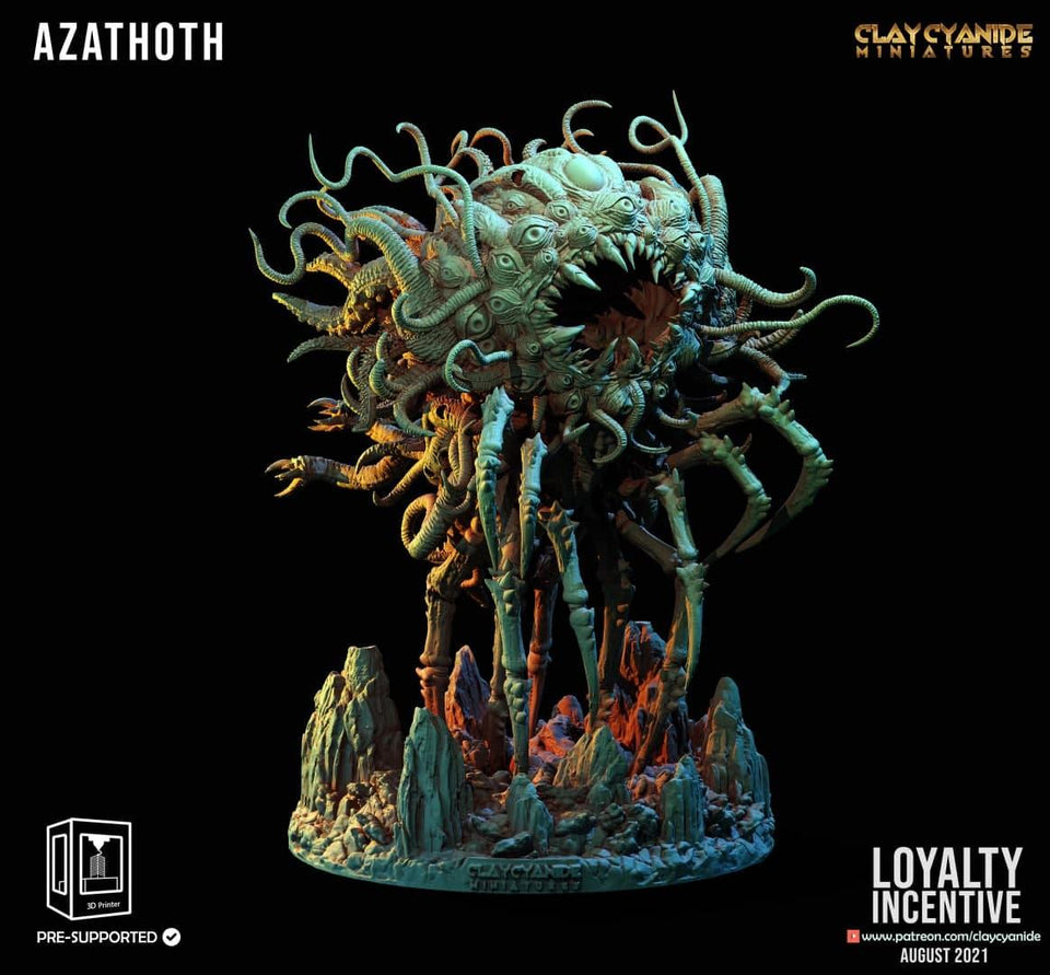 3D Printed Clay Cyanide - Azathoth the God of Chaos 28mm 32mm D&D - Charming Terrain