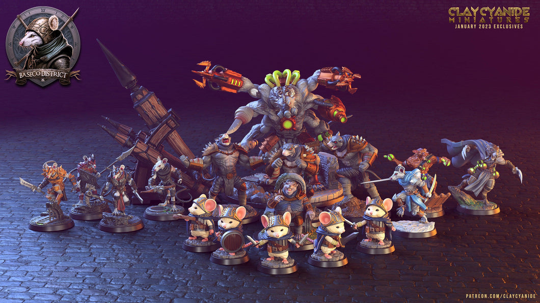 3D Printed Clay Cyanide Baseco District Factions Tribes Ragnarok D&D - Charming Terrain