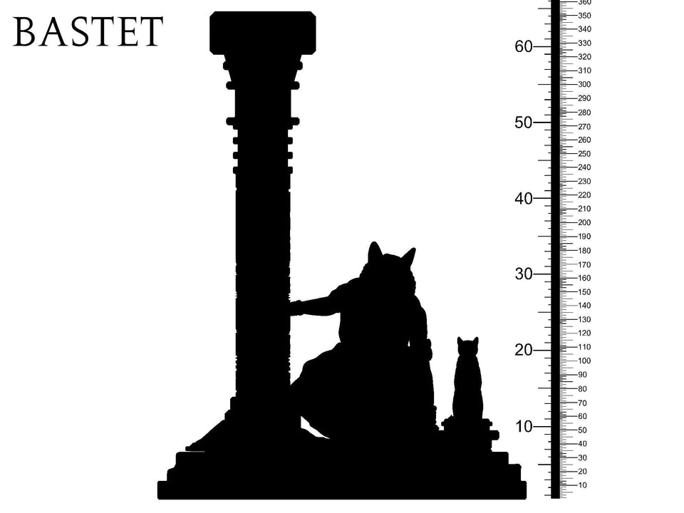 3D Printed Clay Cyanide Bastet Egyptian Mythology 28 32 mm D&D - Charming Terrain