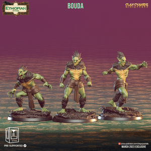 3D Printed Clay Cyanide Bouda Ethiopian Mythos 28 32 mm D&D - Charming Terrain