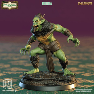 3D Printed Clay Cyanide Bouda Ethiopian Mythos 28 32 mm D&D - Charming Terrain